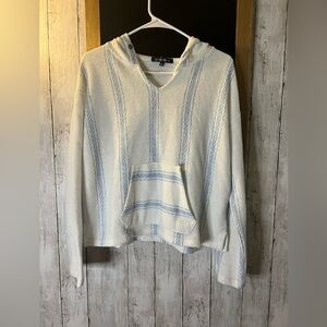 OCEAN DRIVE Hoodie Women M EAST COAST BOSTON MASS MA Nautical Terry Lined White